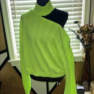 Fashion Nova Vibrant Lime Knit Sweater